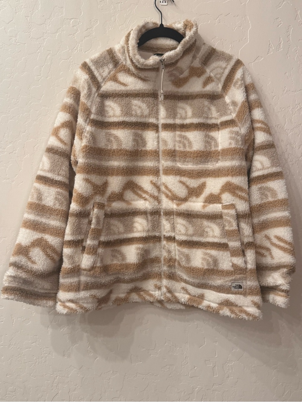 The North Face Women’s Cream & Tan Fuzzy Full-Zip Teddy Jacket